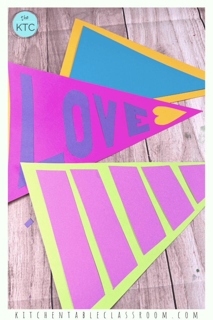 These DIY paper pennant signs are a fun way to illustrate a single special word, team, or name!