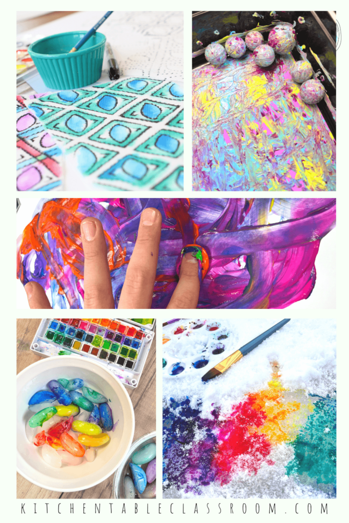 Easy painting ideas for kids include simple painting ideas that use things you already have in your home!