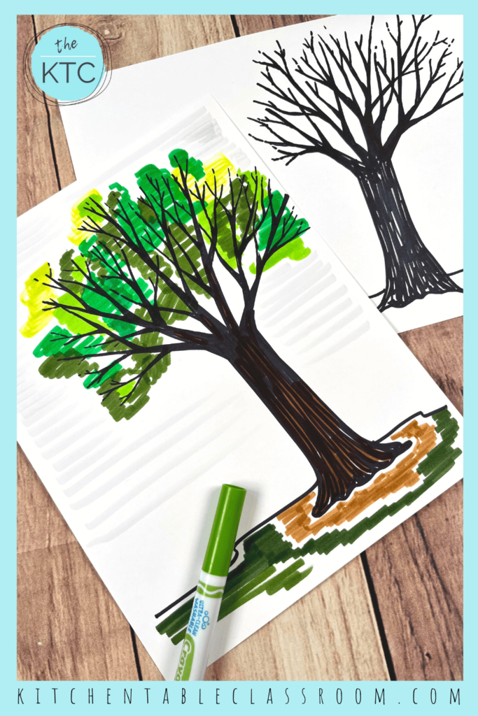 Learn how to teach kids how to draw a tree using the letters Y & V as inspiration.