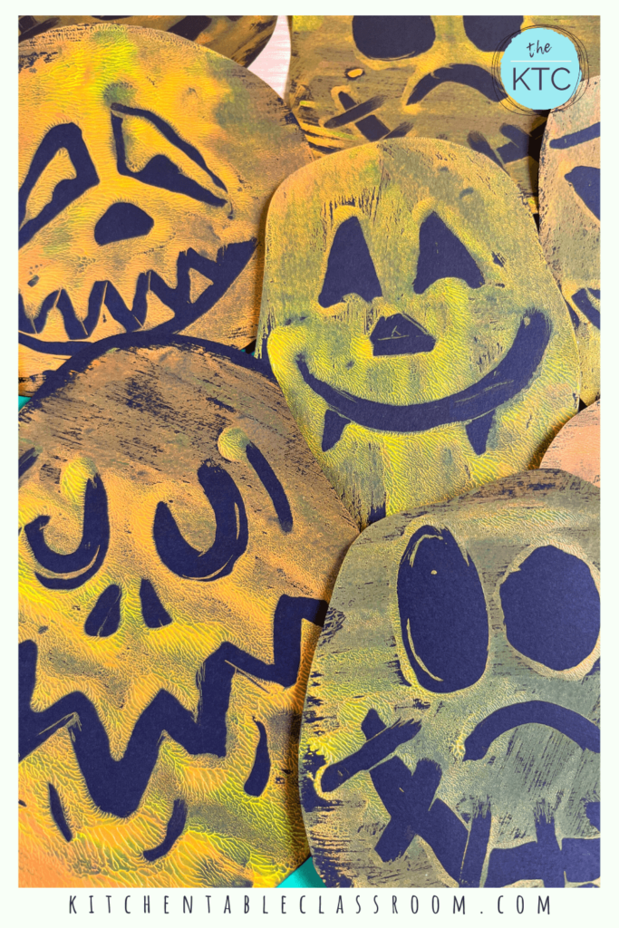 Pumpkin monoprints are a fun and easy way to make your own jack'o lantern.